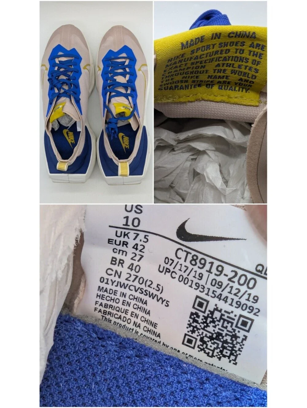 Womens Size 10 Nike ZoomX Vista Grind Fossil Stone Platform Blue Shoe CT8919-200